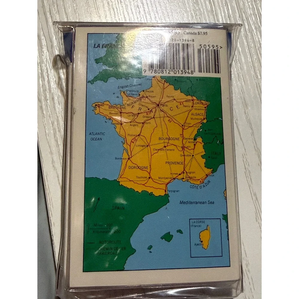 Barron's French At A Glance 2nd Ed Phrase Book Dictionary & Audio Cassette Tape